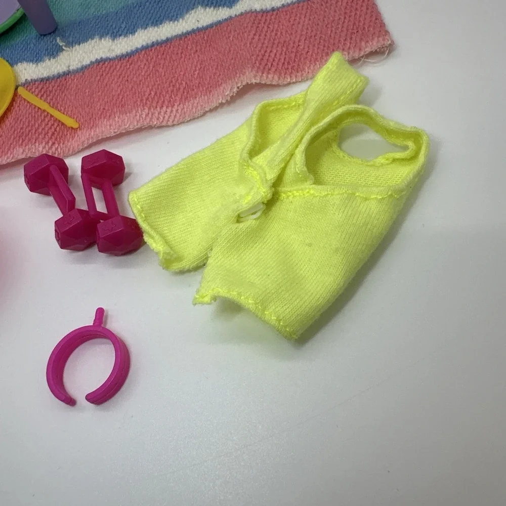 Vintage Barbie Accessories Lot Visor Shoes Dishes Towel Weights Mattel